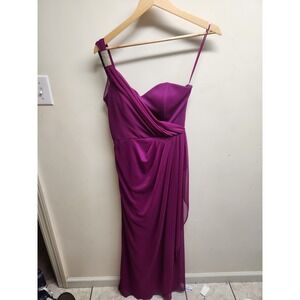 Cache‎ Purple One Shoulder Formal Dress Gown Cocktail Party